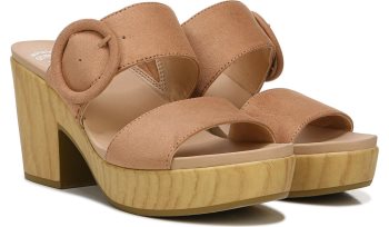 Dr Scholl's Bayside Block Heel Slide Sandal Bayside Block Heel Slide Sandal Brown | chZ9XoVD