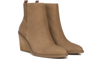 Dr Scholl's Mania Wedge Bootie Mania Wedge Bootie Toasted Coconut Leather | XyULjib3