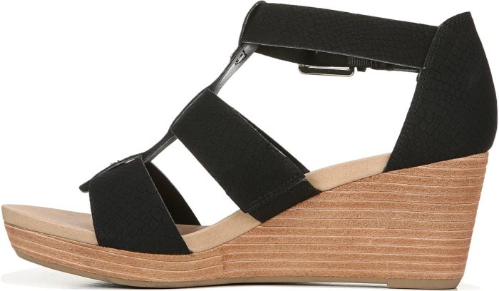 Dr Scholl's Barton Wedge Sandal Barton Wedge Sandal Black Snake | VmMRNixc