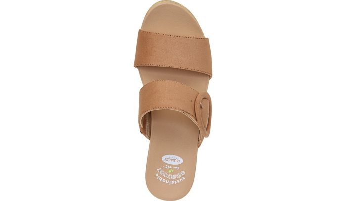 Dr Scholl's Bayside Block Heel Slide Sandal Bayside Block Heel Slide Sandal Brown | chZ9XoVD