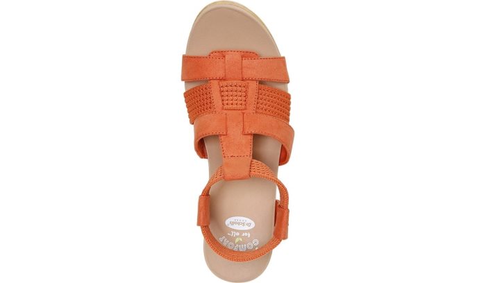 Dr Scholl's Blossom Block Heel Sandal Blossom Block Heel Sandal Coral Gold | AjNOljzs