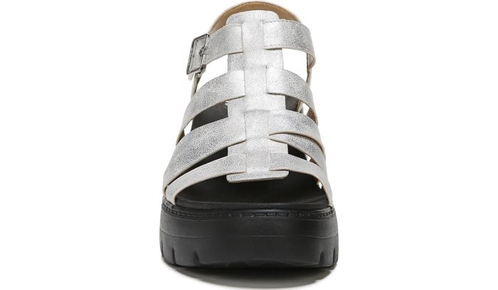 Dr Scholl's Check It Out Wedge Sandal Check It Out Wedge Sandal Silver | voyipXsn