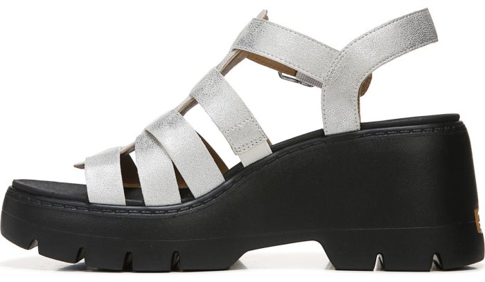 Dr Scholl's Check It Out Wedge Sandal Check It Out Wedge Sandal Silver | voyipXsn