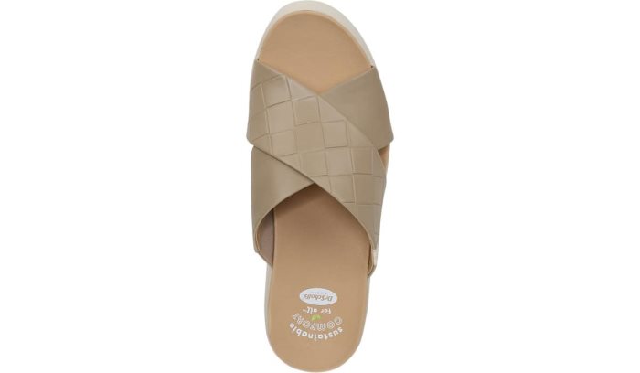 Dr Scholl's Checkin High Wedge Slide Sandal Checkin High Wedge Slide Sandal Taupe | 19mlTGS1