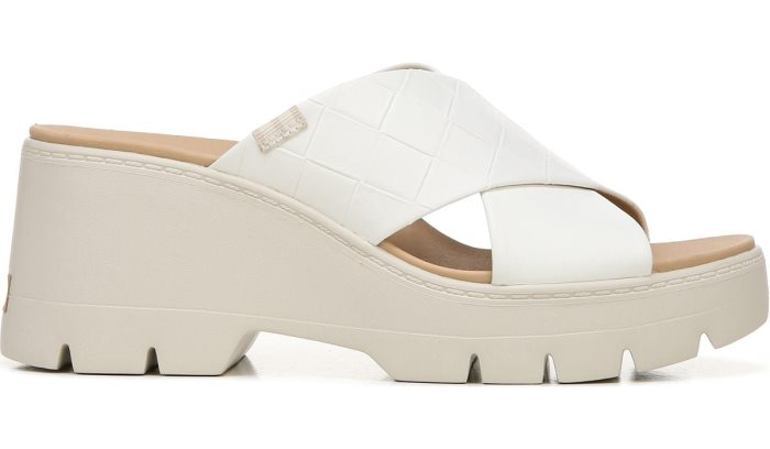 Dr Scholl's Checkin High Wedge Slide Sandal Checkin High Wedge Slide Sandal White | 7zQKx8rp