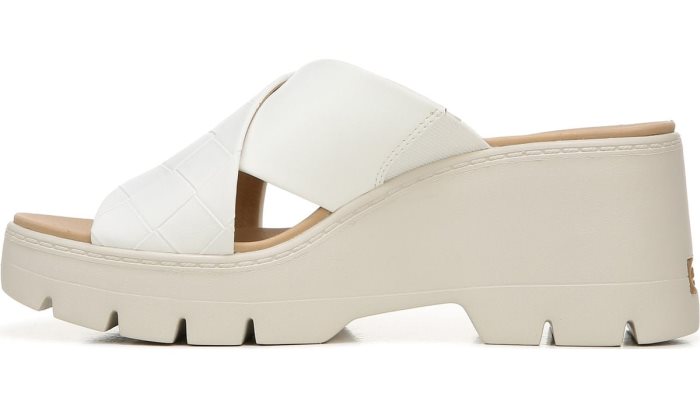 Dr Scholl's Checkin High Wedge Slide Sandal Checkin High Wedge Slide Sandal White | 7zQKx8rp