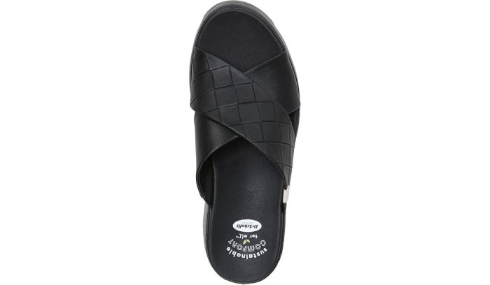 Dr Scholl's Checkin High Wedge Slide Sandal Checkin High Wedge Slide Sandal Black | 81LG7SMX