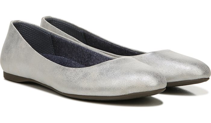 Dr Scholl\'s Giorgie Memory Foam Flat Giorgie Memory Foam Flat Silver | 0Ngh3TrD