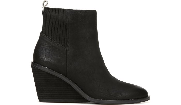 Dr Scholl's Mania Wedge Bootie Mania Wedge Bootie Black | kQ4LOAC0