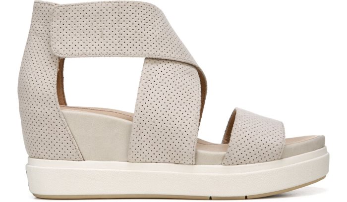 Dr Scholl's Sheena Wedge Sandal Sheena Wedge Sandal Oyster Microfiber | pIGht1xh